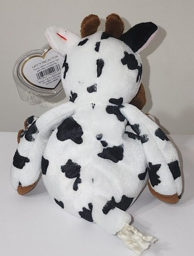 Ty Beanie Baby - TIPSY the Cow 9" MINT with MINT TAGS Plush Stuffed Animal Toy - Picture 5 of 8