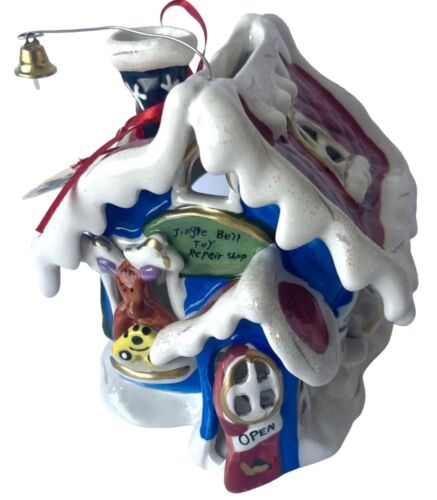 Rudolph's Jingle Bell Shop Candle House Blue Sky Clayworks 6x5” 2009 Christmas - Picture 2 of 7