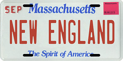 New England Massachusetts Aluminum MA License Plate 