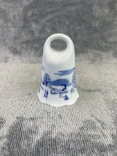 1982 Vtg Toscany Collection Christmas Bell Winters Snow 80s Grandma Japan