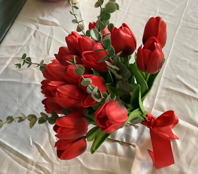 20 stem tulip bridal bouquet you choose color