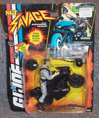 Vintage 1994 GI Joe SGT Savage Speed Burnin Attack Cycle Figure New In Package