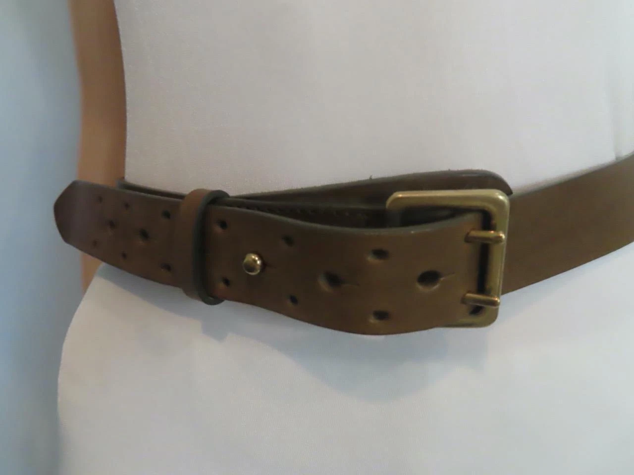 Ceinture boucle réglable en cuir marron Christian Dior taille 40
