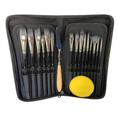 Künstler Pinsel Set 15 tlg Ölfarbe Färben Starterset Hobby Basteln