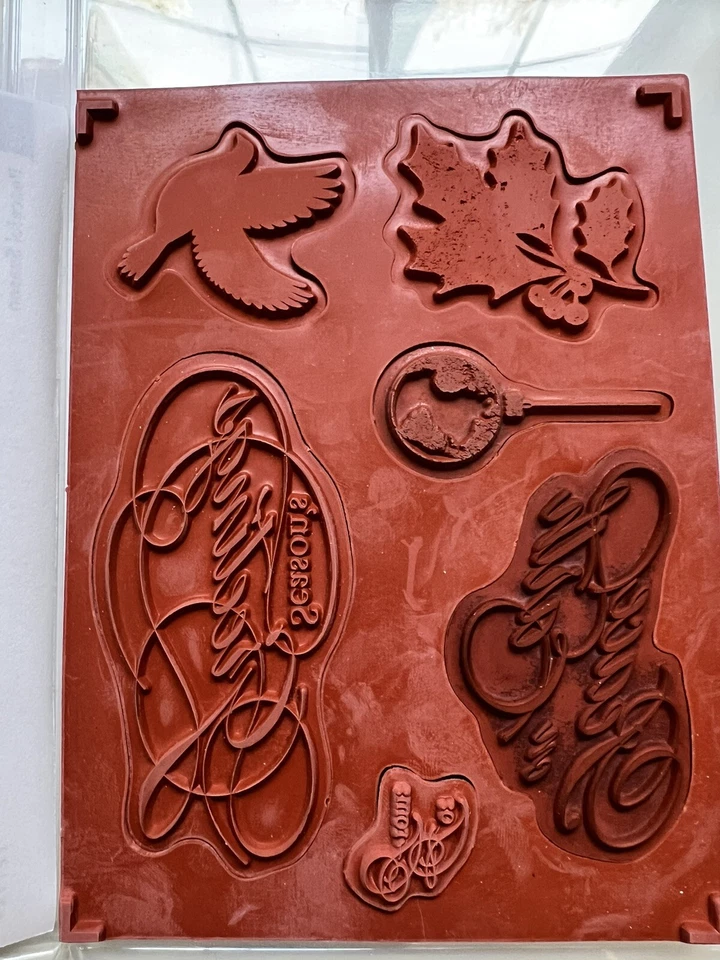 Novo! Stampin’ Up! Conjunto de 6 selos de borracha Peaceful Season 121124 HOSTESS - Imagem 2 de 2