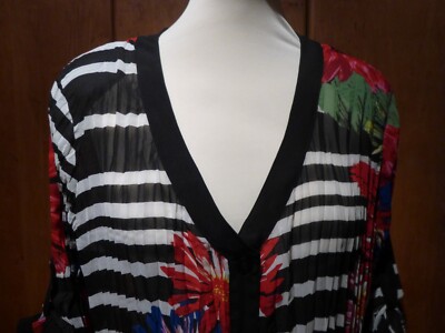 KRISS Sweden tolle, plissierte Longbluse - fantastische Farben - Gr. XL