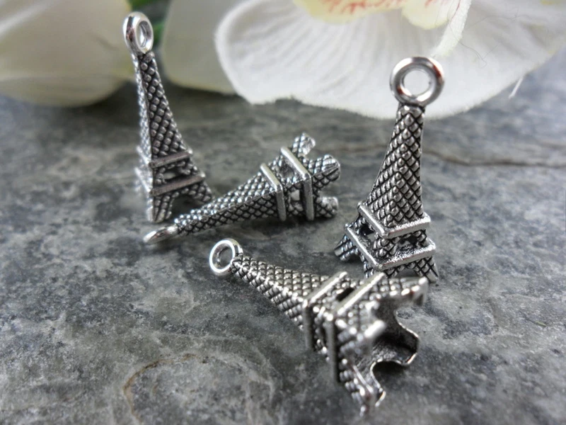 Anhänger Nr. 11 Eiffelturm Paris 20 mm Metall silber NEU - Bild 2 von 2