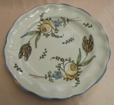 Antica Piatto Decorato Un Rosa Manganese Fiori La Rochelle Sud Ovest