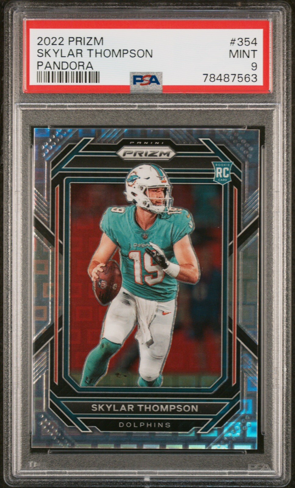 SKYLAR THOMPSON RC 2022 Pandora Prizm Rookie Card /400 PSA 9 MINT Dolphins #354