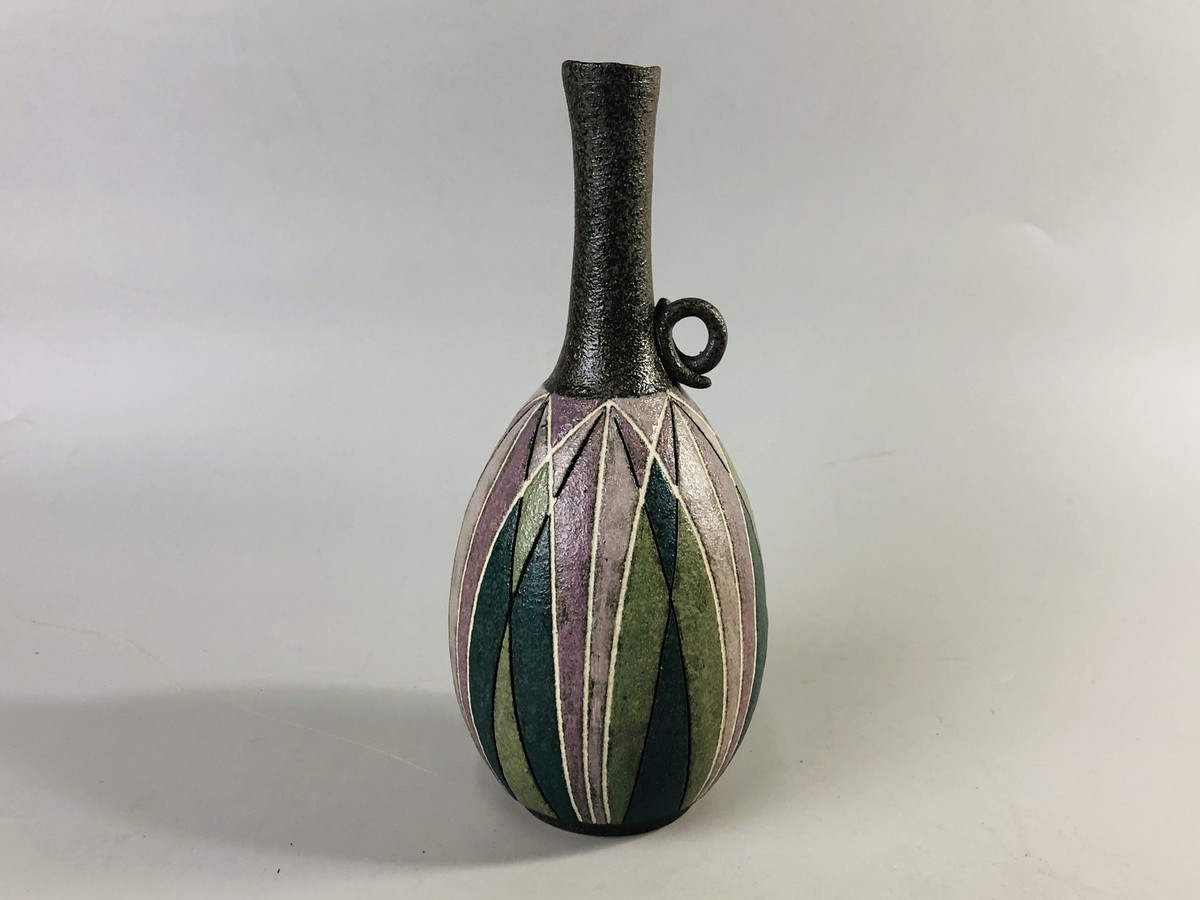 花瓶　98952 FULL MURRINA GLASS IN WHITE & GREEN in WHITE/GREEN