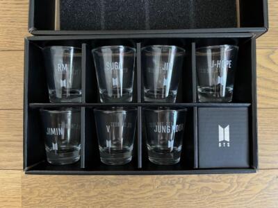 BTS JAPAN EXHIBITION -THE BEST- 7 Glasses Complete Set In Box All