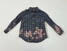 Upcycled Distressed Bleached Hand Dyed Country Grunge Rockabilly Shirt Youth 6-7