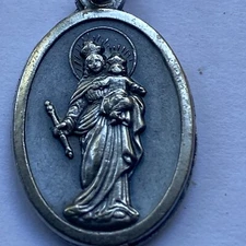 Vintage Mother Mary With Sceptor Pendant Italy No Chain