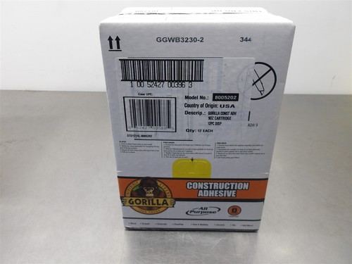 12 NEW! Gorilla 9oz Gorilla All Purpose Construction Adhesive 8005202
