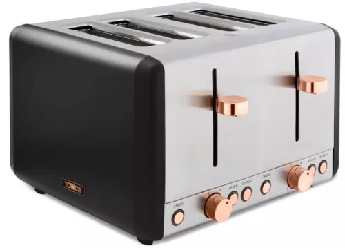 Tower Cavaletto Black 4 Slice Toaster T20051RG