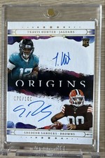 2025 Panini Origins Dual Rookie on card Autograph Travis Hunter, Shedeur Sanders