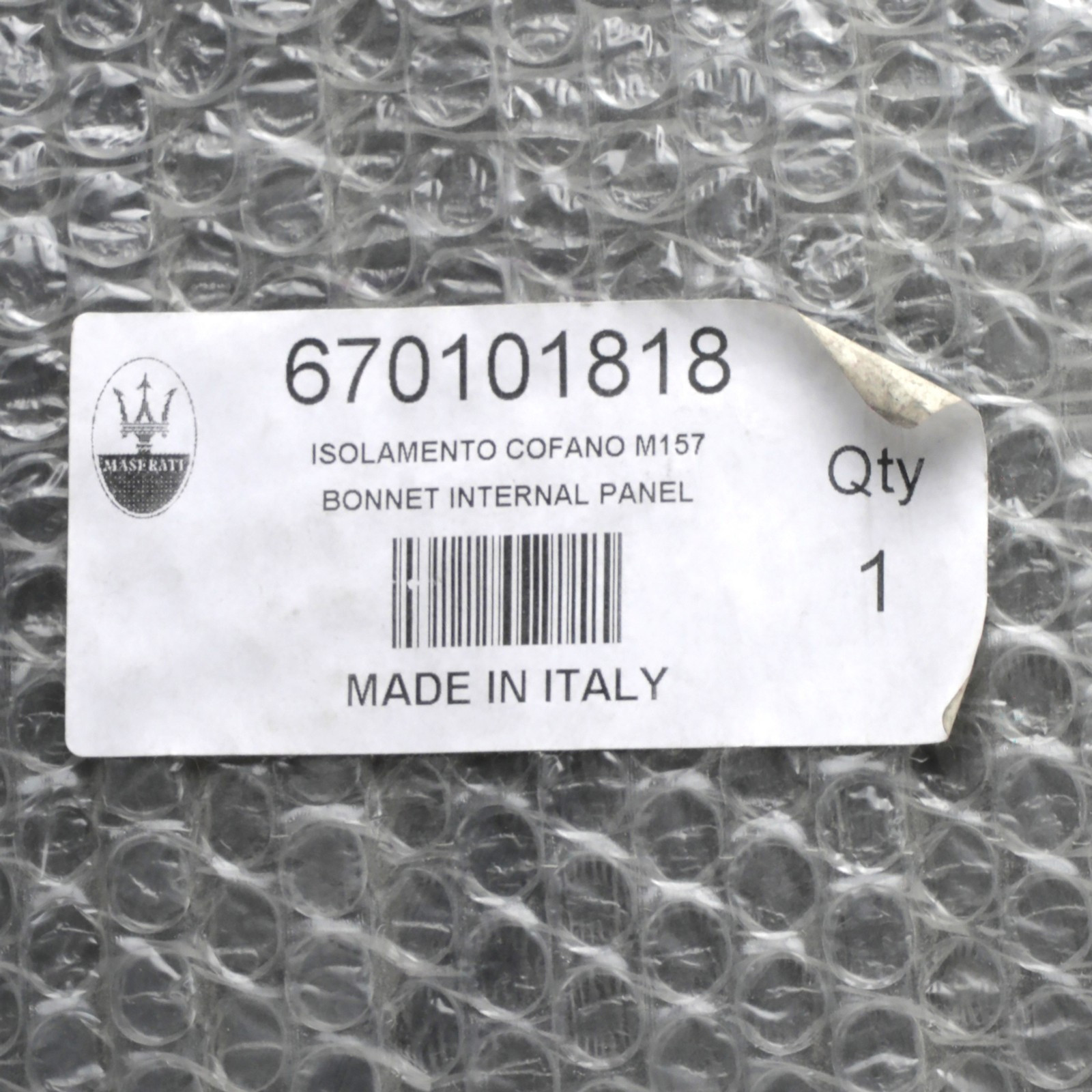 GENUINE MASERATI 2017-2020 M157 Ghibli Front Bonnet Internal Panel NEW 670101818