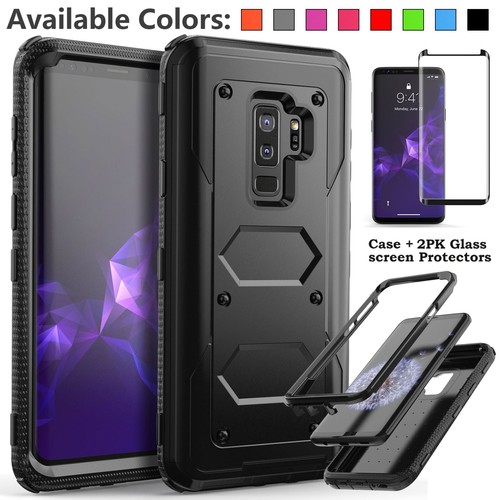 For Samsung Galaxy S9+ Plus Case, Heavy Duty Rugged Shockproof + Tempered Glass - $12.99