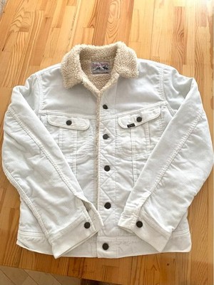 Lee Storm Rider White Corduroy Boa Collar Jacket M Used