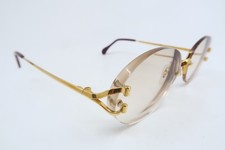Vintage 90s Cartier eyeglasses frames gold filled rimless 52-18 135 SL#1279240