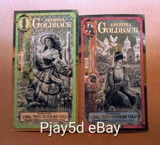 Arizona Goldbacks 1 & 1/2 ? Aurum Gold Foil Notes 24k Pure Gold 