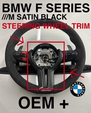 BMW F SERIES SATIN BLACK STEERING WHEEL TRIM CUSTOM F80 F82 F83 F87 M2 M3 M4 M5