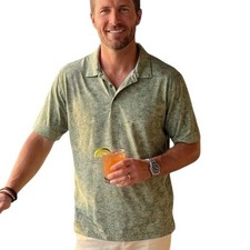 Tommy Bahama Polo Shirt Mens Size 2XLT The Bahama Coast Green Tropical 2X Tall