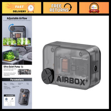Ultra-Quiet Aquarium Air Pump, Compact 29GPH, Adjustable Airflow, Air Stone Bubb