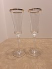 Mikasa Jamestown Wine Glass Gold Rim 9 1/8" Tall Set of 2 Austria Bell Shape — photo 1