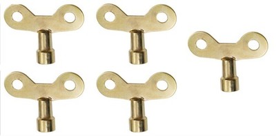 Radiator Plumbing Bleed Key Golden 5 PCS Solid Brass Venting Air Switch Spool