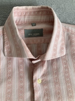 Eric Munro Herren Vintage Hemd Scandinavian Folk Art 70 s Pink/Moss Gr. XL Selten