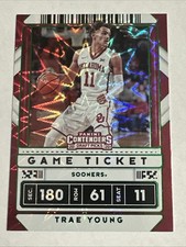 2020 Panini Contenders Draft Picks Trae Young Maroon Cracked Ice Game Ticket #11