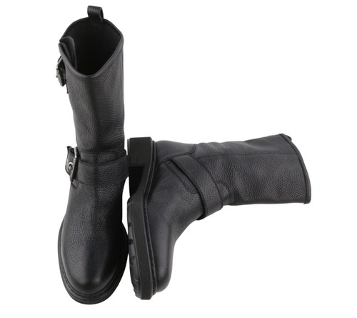 EMPORIO ARMANI X3N144 Women Boots EU37 Black Leather Buckle Detail Ankle RRP€399 - Picture 5 of 10