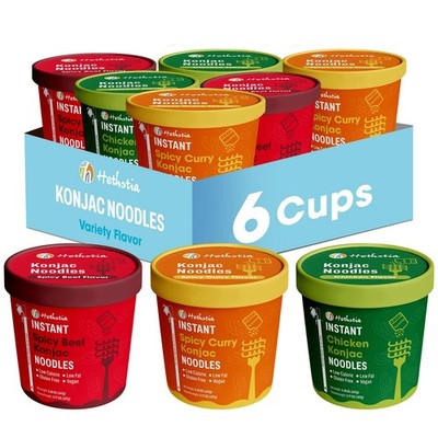 Konjac Noodle, 6-Pack Pre-cooked Low Carb Shirataki Pho Soup Variety Flavor (...