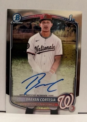 2025 Bowman 1st Chrome Brayan Cortesia Base Auto #CPA-BC Washington Nationals!