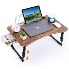Laptop Desk for Bed Height Adjustable Laptop Bed Table Foldable Portable Lap ...