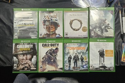 XBOX ONE 8 GAME LOT 7 USED, 1 NEW GREAT CONDITION ALL IN  CASES- 4 CALL OF DUTY 