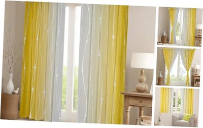  Yellow and Gray Gradient Blackout 84''W x 63''L (Pack of 2) Yellow and Grey