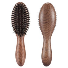 Hair Brush,Natural Walnut Wood  Boar Bristle Hair Brushes for Women Men and Kid