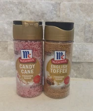 McCormick Candy Cane and English Toffee Finishing Sugar Limited Edition 3.8oz