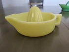 SUNKIST Fruit Juicer Seville Yellow McKee Uranium Milk Glass Vintage - 8.5"