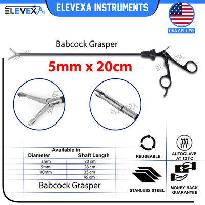 Laparoscopic Babcock Grasper 5mm 20cm Laparoscopy Double Action Grasping Forceps