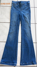 Spanx Jeans Denim High Rise Flare Wide Leg Pull On Blue 20456R Women S 34L H430