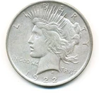 US Coin  Peace Dollar 1922-P.  AU ..........C-50070
