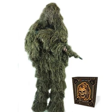 Ghost Ghillie Suit: Woodland Camo | Double-Stitched Design with Adjustable Ho...