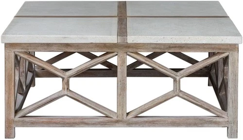 Uttermost 25885 Washed Natural Catali 40"L Java Wood Coffee Table - Picture 5 of 5