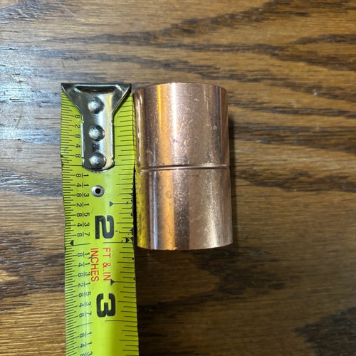 2" Coupling With Rolled Stop C x C Sweat Ends - COPPER PIPE FITTING LOT OF 10