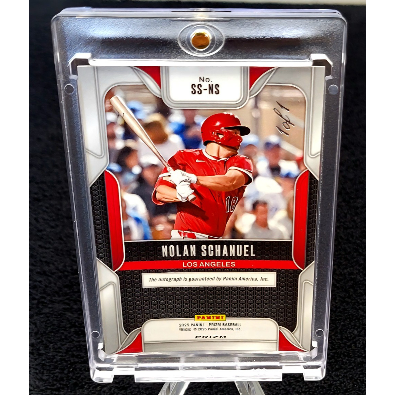 2025 Nolan Schanuel Auto 1/1 Prizm Sensational Signatures Black Finite Angels view 3