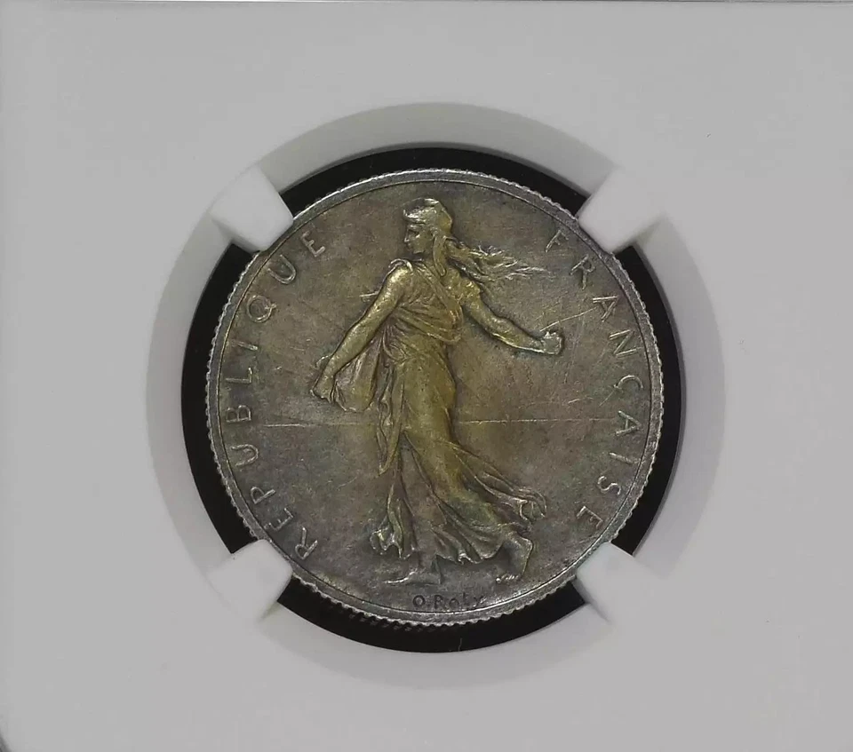 1900 FRANCE Silver 2 FRANCS NGC AU-58 KM#845.1 - Image 2 of 4