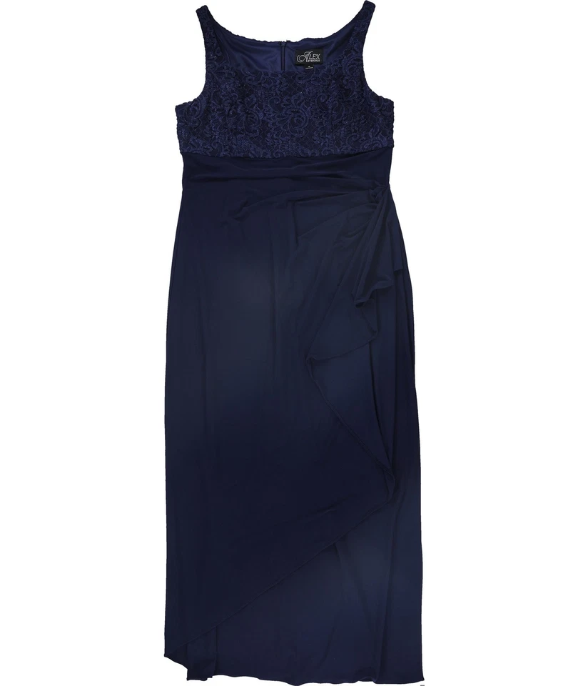 Alex Evenings Mujer Bordado Vestido, Azul, 18 - Imagen 1 de 2
